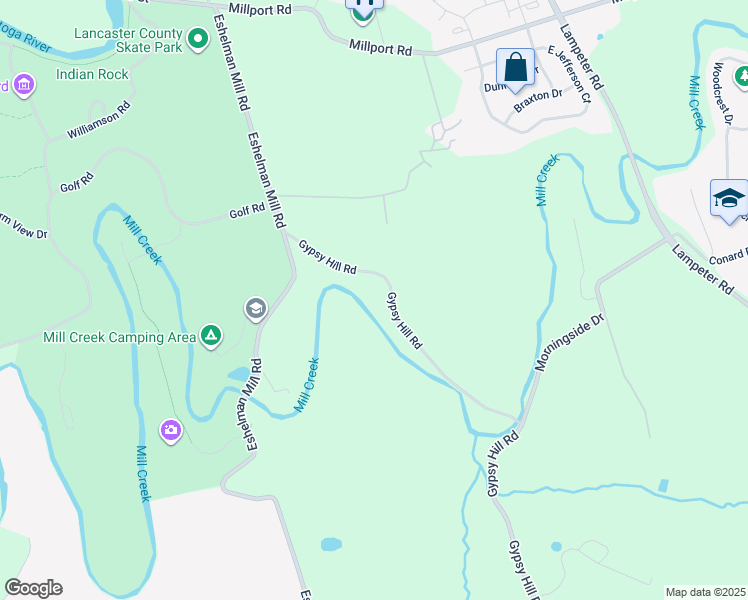 map of restaurants, bars, coffee shops, grocery stores, and more near 982 Gypsy Hill Rd in Lancaster
