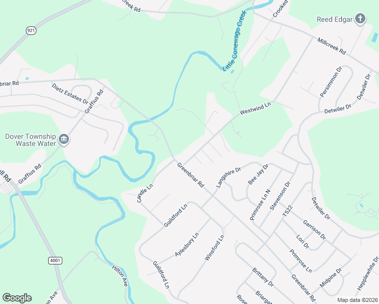 map of restaurants, bars, coffee shops, grocery stores, and more near 2724 Westwind Lane in York