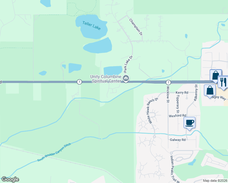 map of restaurants, bars, coffee shops, grocery stores, and more near 8778 Arapahoe Road in Boulder