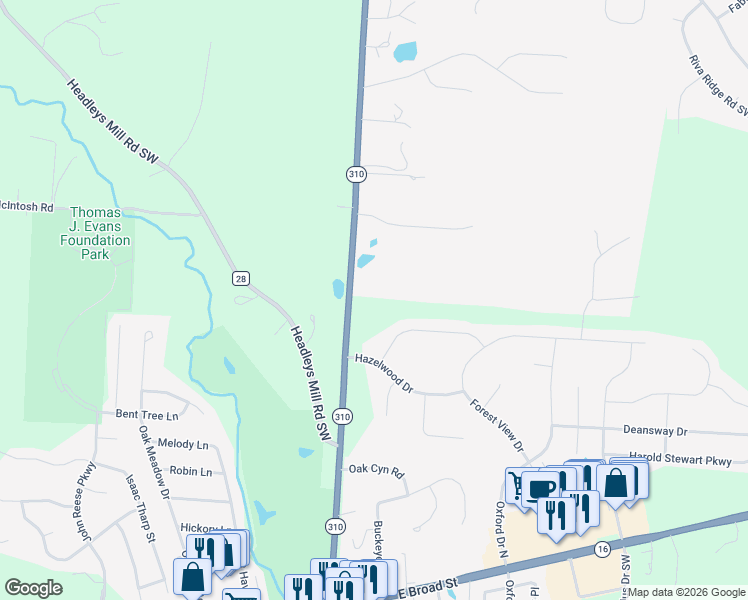 map of restaurants, bars, coffee shops, grocery stores, and more near 5289 Hazelton-Etna Road Southwest in Pataskala
