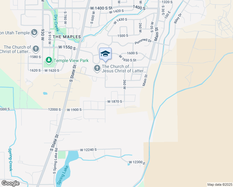 map of restaurants, bars, coffee shops, grocery stores, and more near 422 West 1820 in Payson
