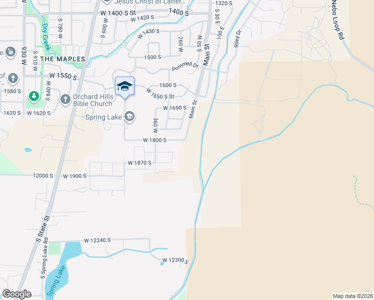 map of restaurants, bars, coffee shops, grocery stores, and more near 1848 South 100 East in Payson