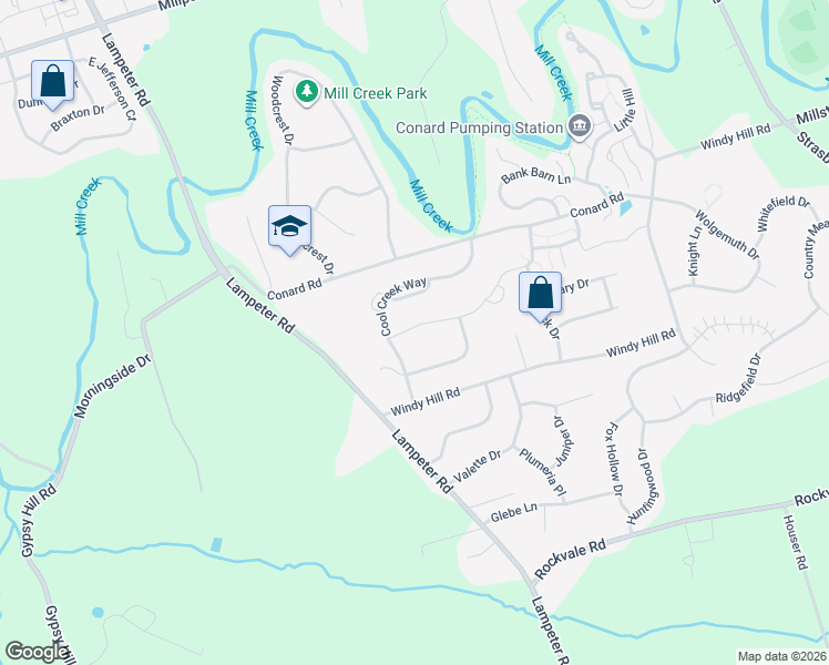 map of restaurants, bars, coffee shops, grocery stores, and more near 281 Steepbank Road in Lancaster