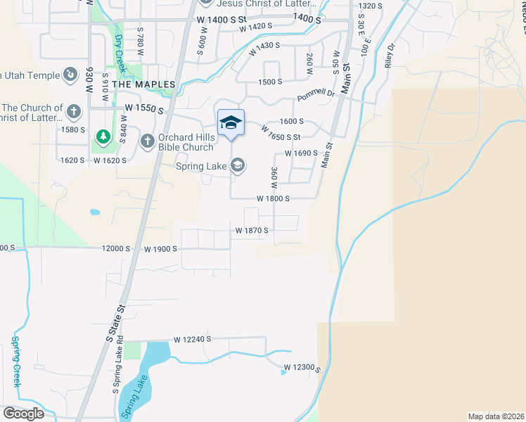 map of restaurants, bars, coffee shops, grocery stores, and more near 1835 South 410 West in Payson