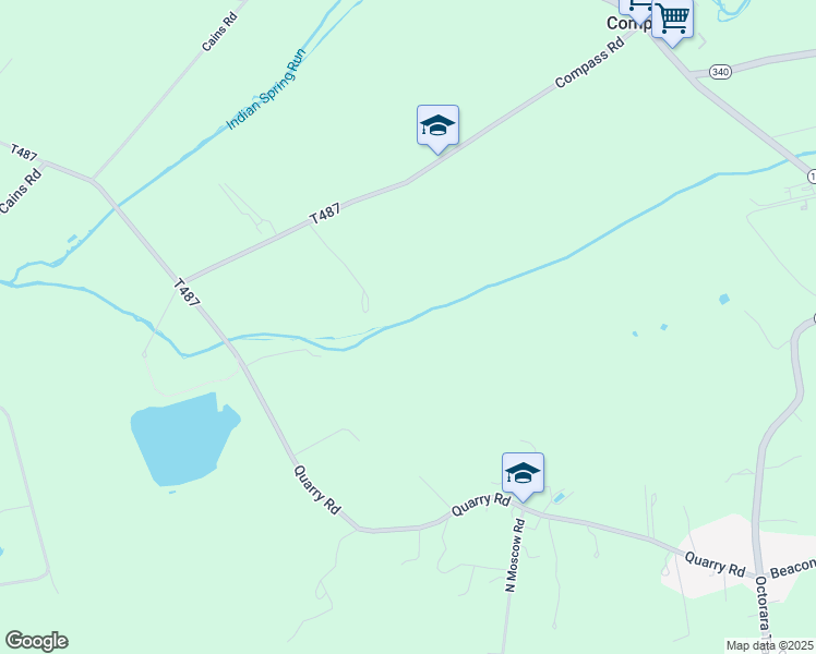 map of restaurants, bars, coffee shops, grocery stores, and more near 477 Compass Road in Gap