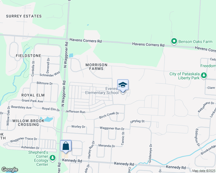 map of restaurants, bars, coffee shops, grocery stores, and more near 7034 Freesia Street in Blacklick
