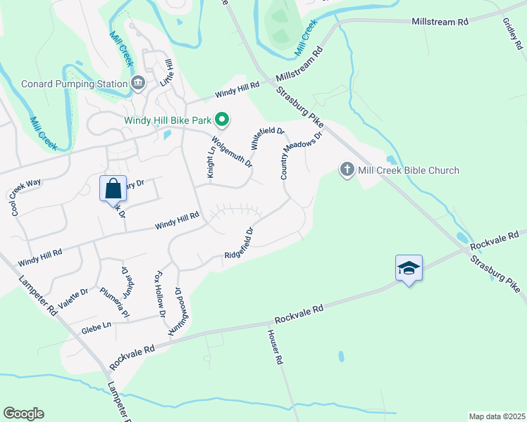 map of restaurants, bars, coffee shops, grocery stores, and more near 166 Huntingwood Drive in Lancaster