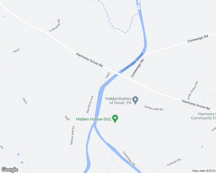 map of restaurants, bars, coffee shops, grocery stores, and more near 6940 Detters Mill Road in Dover