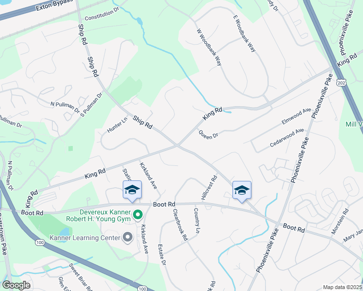 map of restaurants, bars, coffee shops, grocery stores, and more near 700 King Road in West Chester