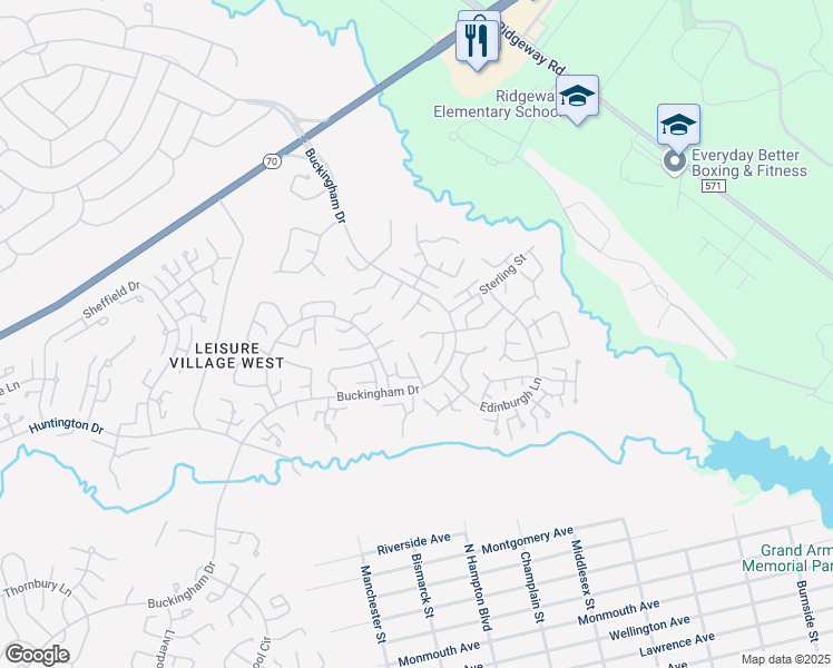 map of restaurants, bars, coffee shops, grocery stores, and more near 80B Buckingham Drive in Manchester Township
