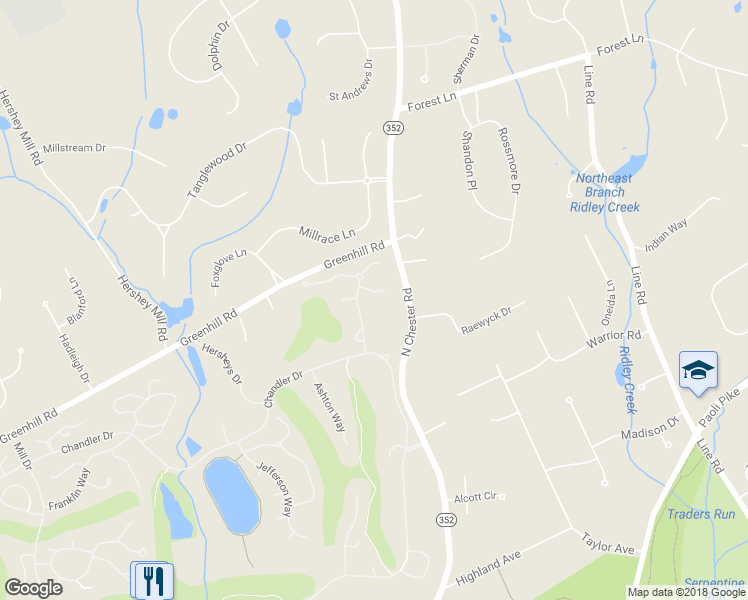 map of restaurants, bars, coffee shops, grocery stores, and more near 768 Inverness Drive in West Chester