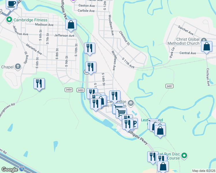 map of restaurants, bars, coffee shops, grocery stores, and more near 1409 Beckett Avenue in Cambridge