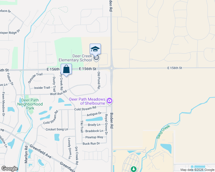map of restaurants, bars, coffee shops, grocery stores, and more near 15476 Old Pond Circle in Noblesville