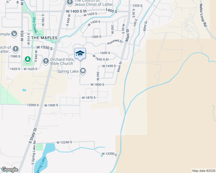 map of restaurants, bars, coffee shops, grocery stores, and more near 211 West 1800 South in Payson