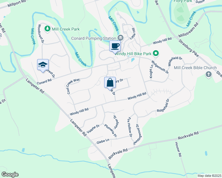 map of restaurants, bars, coffee shops, grocery stores, and more near 102 Nordick Drive in Lancaster