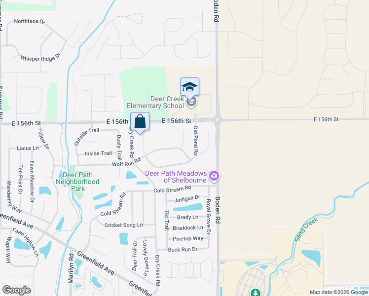map of restaurants, bars, coffee shops, grocery stores, and more near 12629 Wolf Run Road in Noblesville