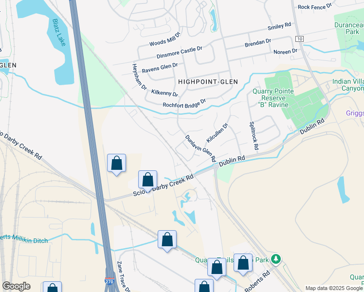 map of restaurants, bars, coffee shops, grocery stores, and more near 2979 Gilligans Court in Columbus