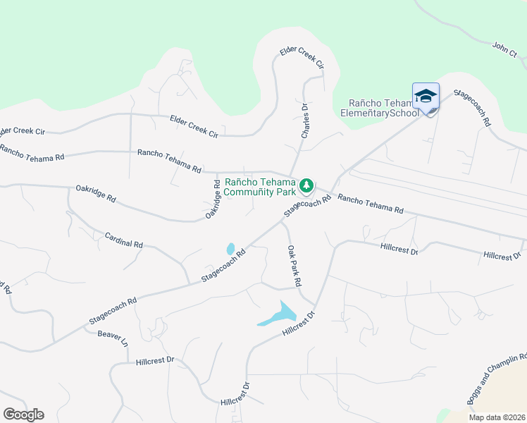 map of restaurants, bars, coffee shops, grocery stores, and more near 7452 Live Oak Road in Corning