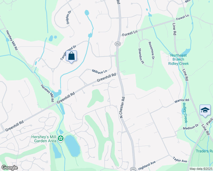 map of restaurants, bars, coffee shops, grocery stores, and more near 715 Inverness Drive in West Chester