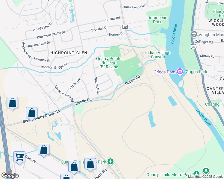 map of restaurants, bars, coffee shops, grocery stores, and more near 3347 Stonemason Way in Columbus