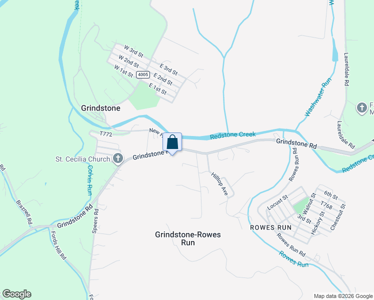 map of restaurants, bars, coffee shops, grocery stores, and more near 512 Colonial Avenue in Grindstone