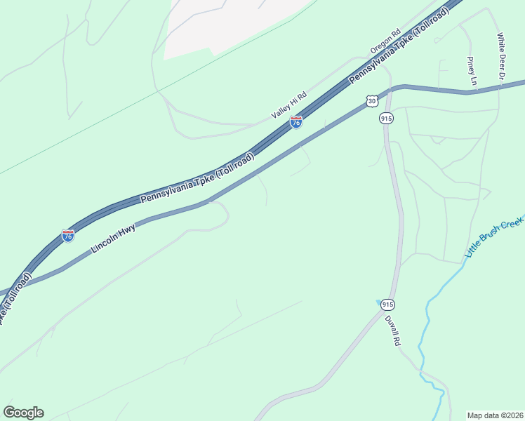 map of restaurants, bars, coffee shops, grocery stores, and more near 190 Thunder Rock Road in Breezewood