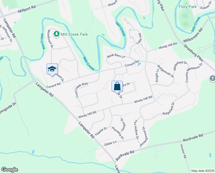 map of restaurants, bars, coffee shops, grocery stores, and more near 241 Steepbank Road in Lancaster