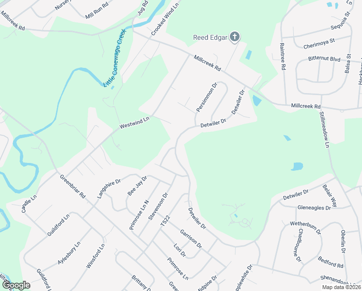 map of restaurants, bars, coffee shops, grocery stores, and more near 1515 Detwiler Drive in York