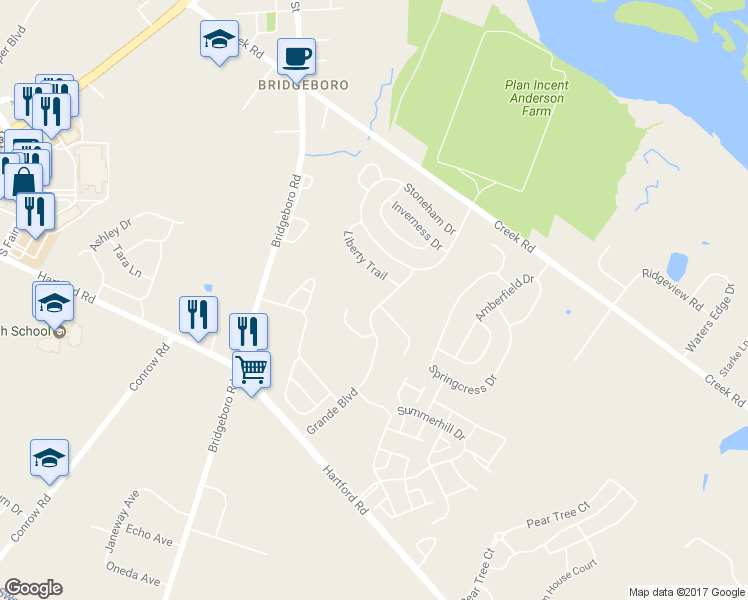 map of restaurants, bars, coffee shops, grocery stores, and more near 10 Grande Boulevard in Delran