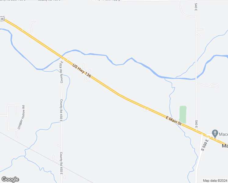 map of restaurants, bars, coffee shops, grocery stores, and more near East Main Street in Crawfordsville