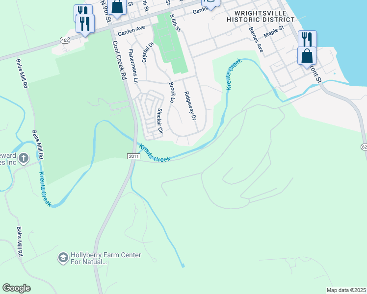 map of restaurants, bars, coffee shops, grocery stores, and more near 326 Brook Lane in Wrightsville