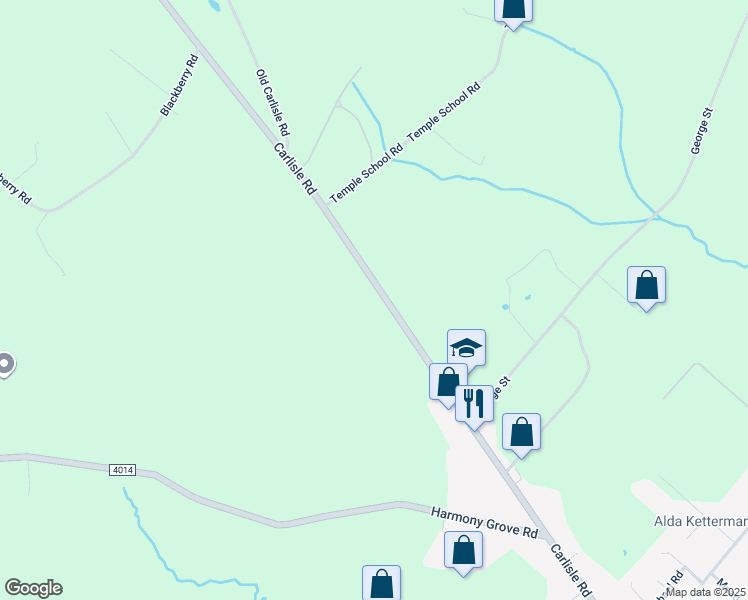 map of restaurants, bars, coffee shops, grocery stores, and more near 5170 Carlisle Road in Dover