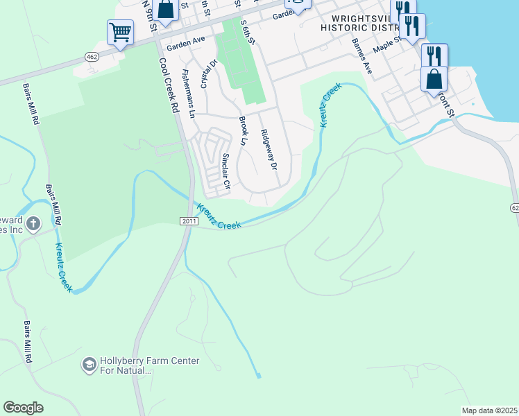 map of restaurants, bars, coffee shops, grocery stores, and more near 326 Brook Lane in Wrightsville