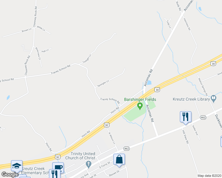 map of restaurants, bars, coffee shops, grocery stores, and more near  in Hallam