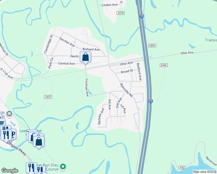 map of restaurants, bars, coffee shops, grocery stores, and more near 1000-1098 Cochran Avenue in Cambridge