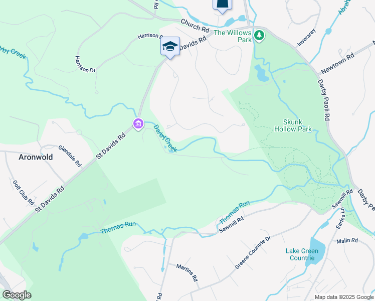 map of restaurants, bars, coffee shops, grocery stores, and more near 24 Paper Mill Road in Newtown Square
