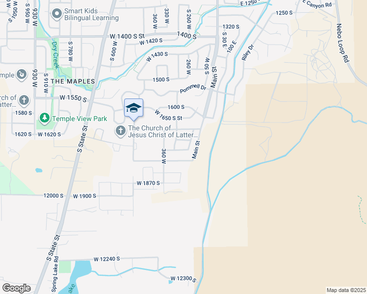 map of restaurants, bars, coffee shops, grocery stores, and more near 113 West 1730 South in Payson