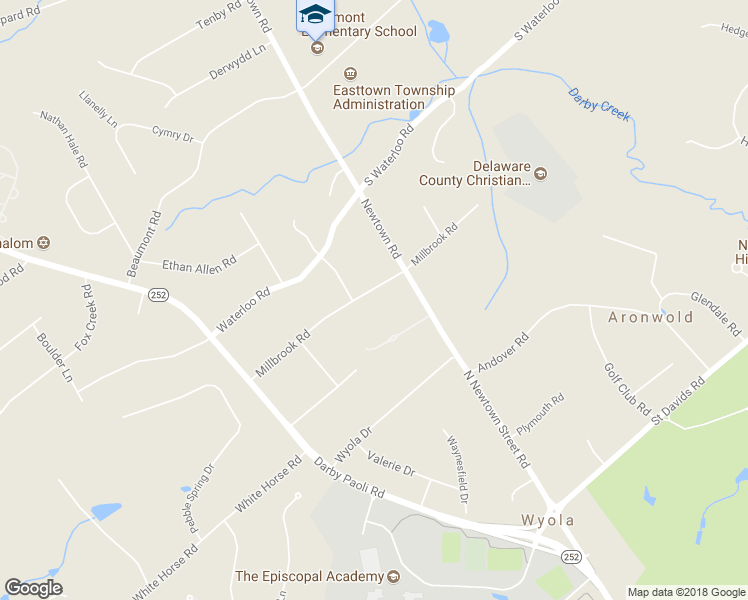 map of restaurants, bars, coffee shops, grocery stores, and more near 1022 Millbrook Road in Berwyn