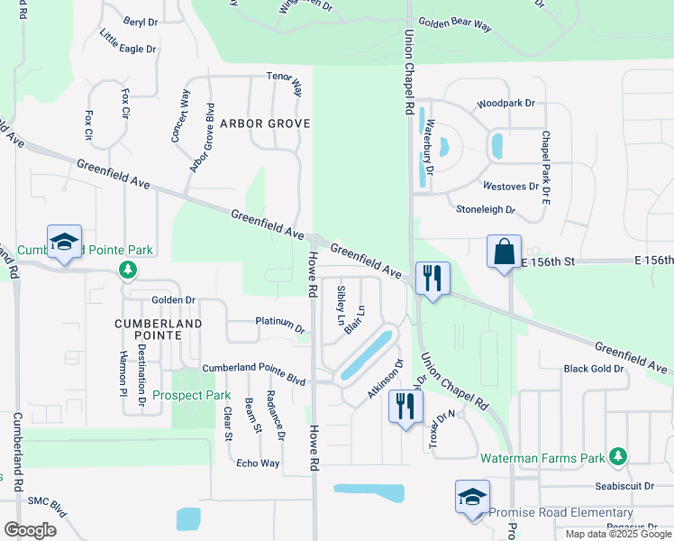 map of restaurants, bars, coffee shops, grocery stores, and more near 10632 Landsbrook Run North in Noblesville