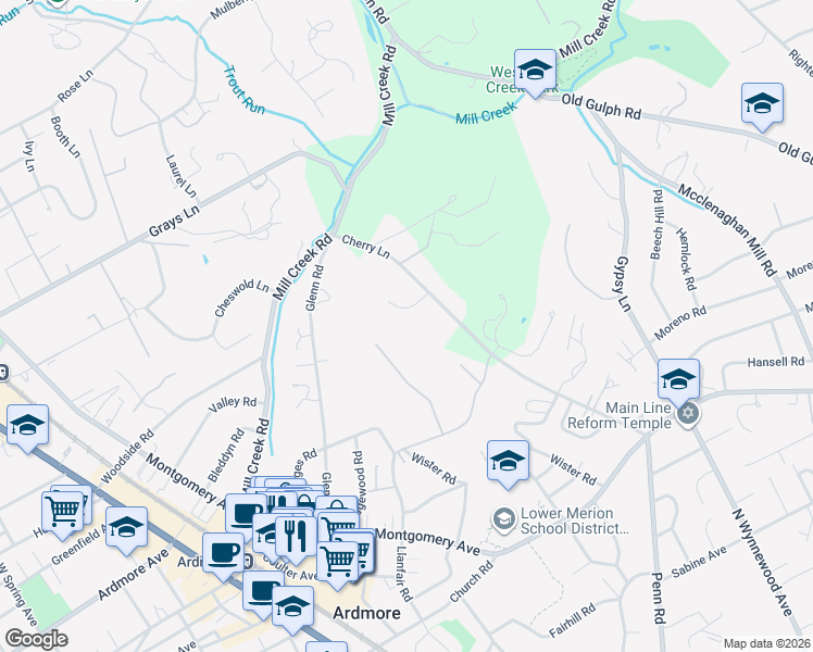 map of restaurants, bars, coffee shops, grocery stores, and more near 311 Keithwood Road in Wynnewood