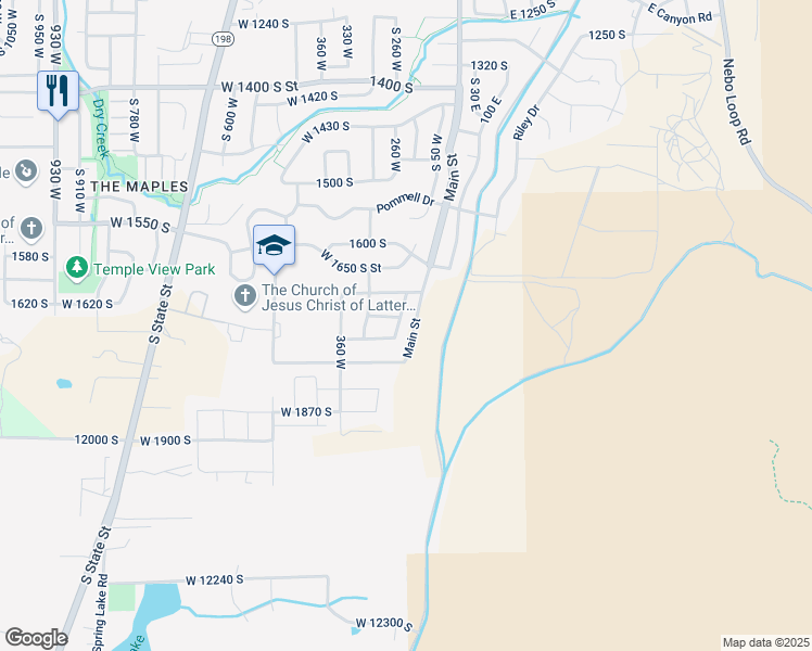 map of restaurants, bars, coffee shops, grocery stores, and more near 1745 South 60 West in Payson