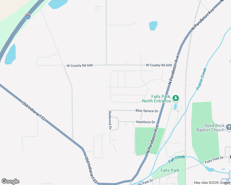 map of restaurants, bars, coffee shops, grocery stores, and more near 308 Blue Spruce Drive in Pendleton