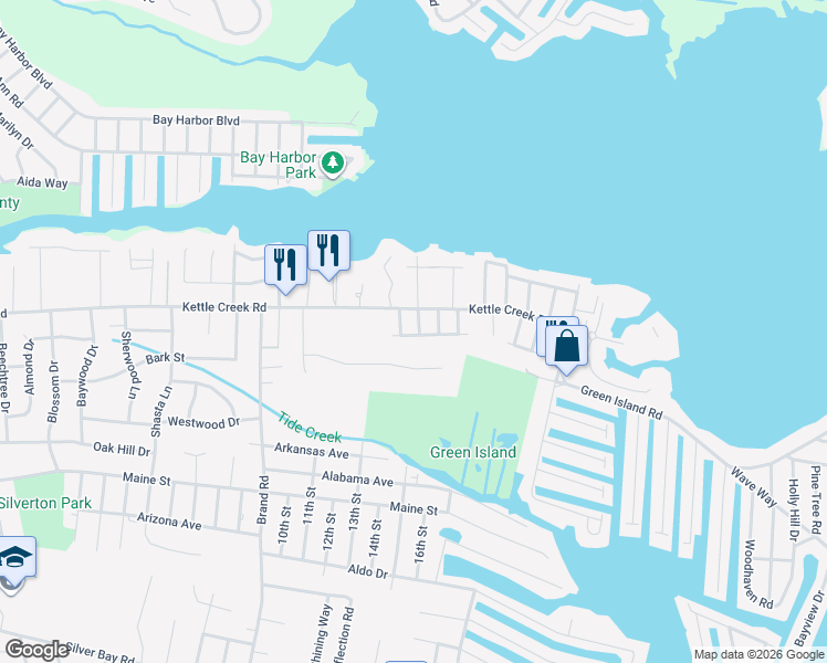 map of restaurants, bars, coffee shops, grocery stores, and more near 240 Timberline Road in Toms River