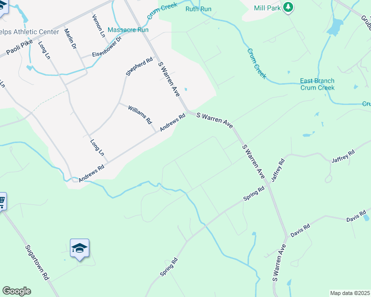 map of restaurants, bars, coffee shops, grocery stores, and more near 10 Laurel Circle in Malvern
