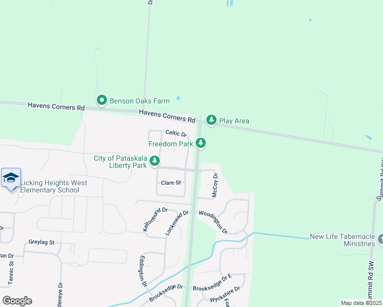 map of restaurants, bars, coffee shops, grocery stores, and more near 1440 Galway Bend North in Pataskala