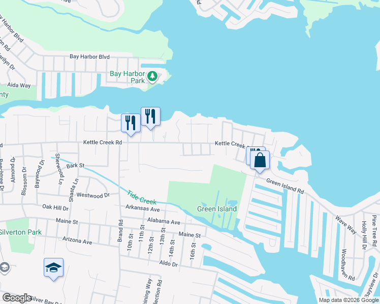 map of restaurants, bars, coffee shops, grocery stores, and more near 240 Timberline Road in Toms River