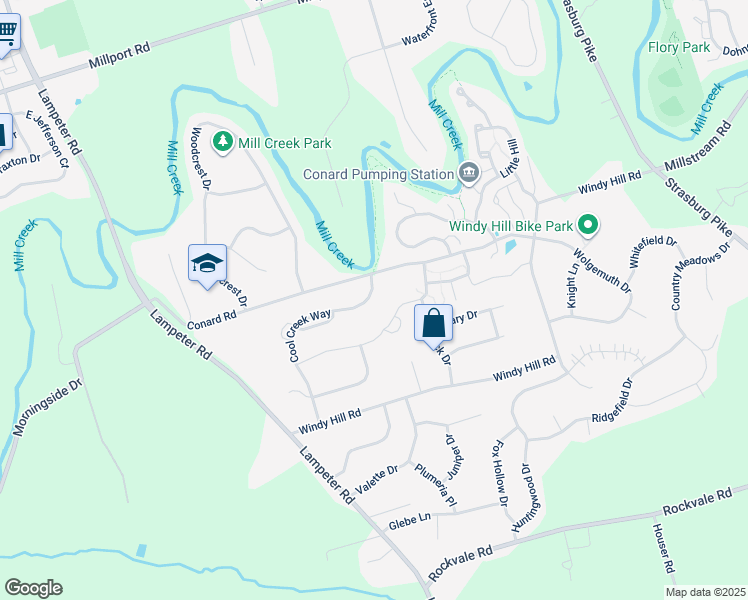 map of restaurants, bars, coffee shops, grocery stores, and more near 212 Cool Creek Way in Lancaster