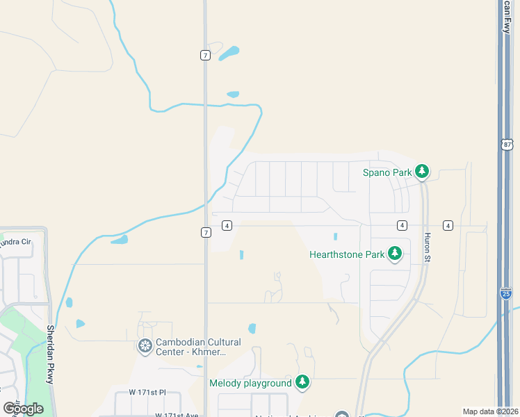 map of restaurants, bars, coffee shops, grocery stores, and more near 719 176th Avenue in Broomfield