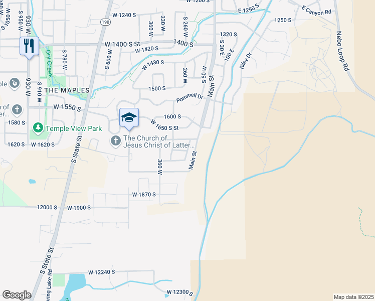 map of restaurants, bars, coffee shops, grocery stores, and more near 60 West in Payson