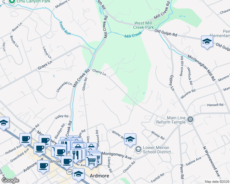 map of restaurants, bars, coffee shops, grocery stores, and more near 311 Keithwood Road in Wynnewood